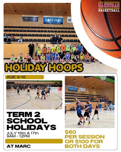 Youth basketball camp during school holidays at Marc.