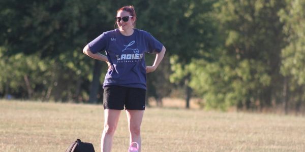 Melissa Watching Over Training Wearing Ladies Football 4 Fun T-Shirt