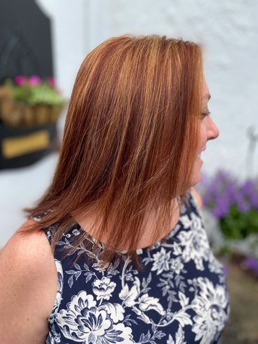 Love golden copper highlights