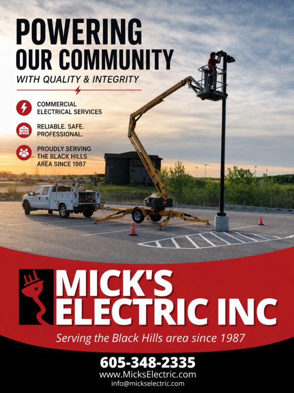 Advertisement for Mick's Electric Inc providing trustworthy electrical services.