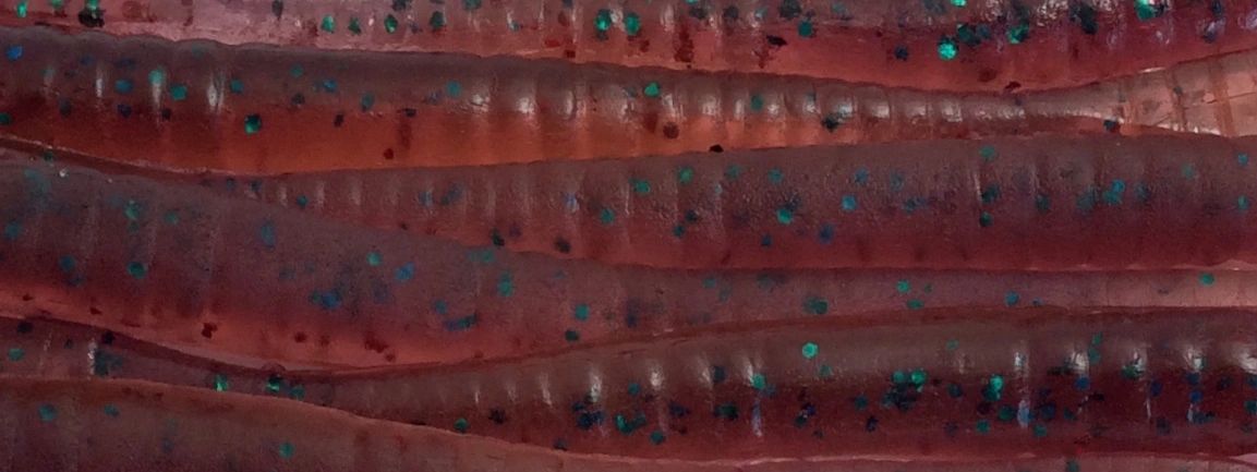 WB 502 - June Bug with Green Flake; Root Beer Red with Red Flake Belly