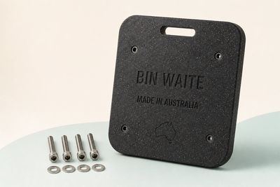Bin Waite internal bin weight kit with drilling template, four stainless-steel bolts and washers