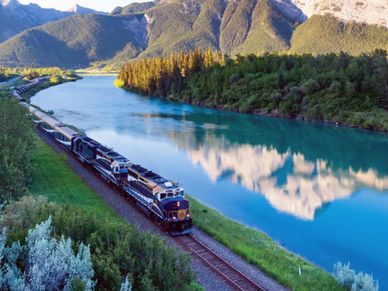 Explore the beauty along the famous railway through the Canadian Rockies take in breathtaking views 