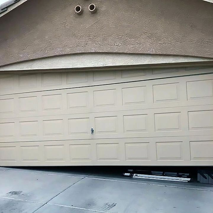 Garage door stuck halfway open