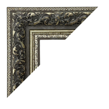 Ornate decorative corner frame with intricate floral patterns in dark and gold tones.