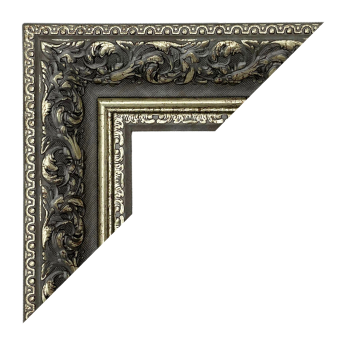 Ornate decorative corner frame with intricate floral patterns in dark and gold tones.