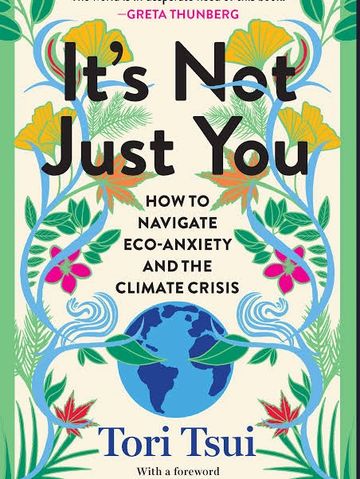 Book cover about eco-anxiety and climate crisis.
