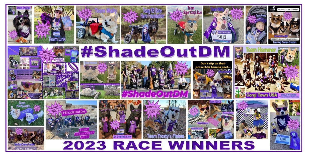 hundreds working to Bark Out Loud! EACH pup MATTERS! over 100 dog breeds #ShadeOutDM RACE in FALL'24