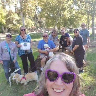 Group gathering to walk for RACE to ShadeOutDM Degenerative Myelopathy Awareness for dogs with DM