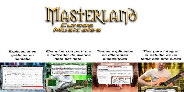 Encabezado de la sección que explica distintos elementos gráficos de los cursos musicales a la venta.