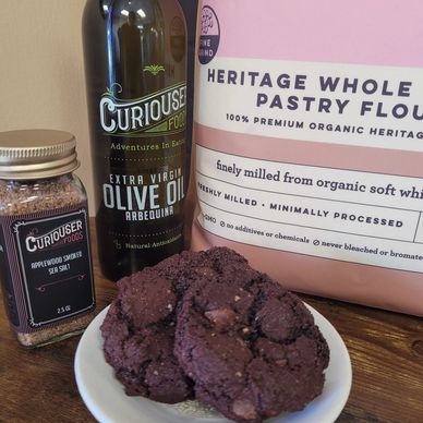 Double Chocolate Olive Oil Cookies with Smoked Sea Salt