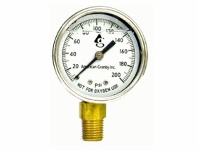 Pressure Gauge 2" Liquid Filled 0-200 PSI # EILPG2002-4L
