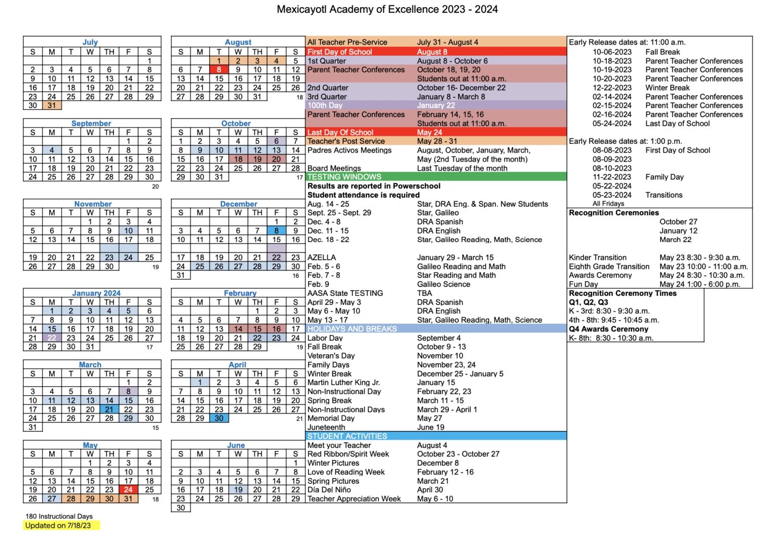 Nogales Calendar