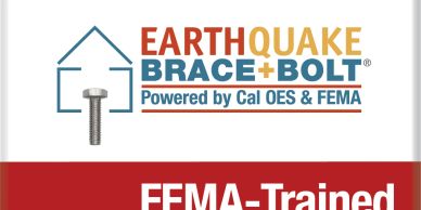 Logo for Earthquake Brace + Bolt powered by Cal OES &amp; FEMA.