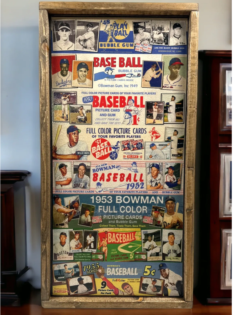 12x24 1948 to 1955 All in One Bowman Baseball Card Wood Advertisement ...