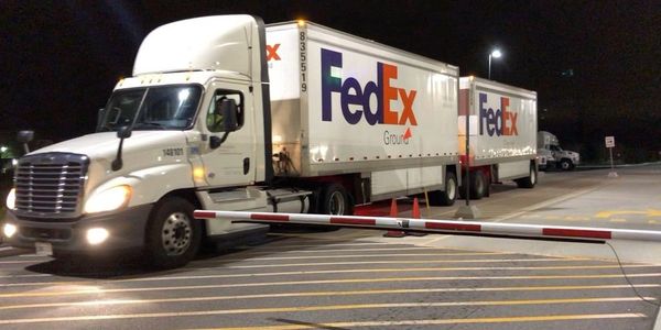 A white FedEx truck