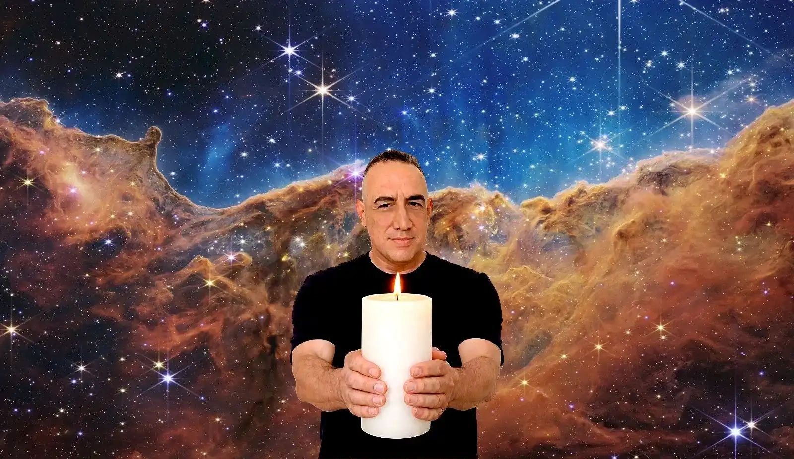 James performing personalized spellcasting and energy work.
