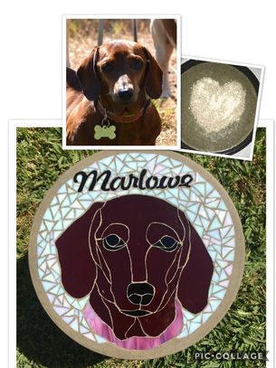 Pet Memorial with ashes inside, pet ashes, custom met memorial