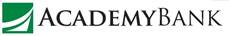 Logo of Academy Bank with a green and white icon.