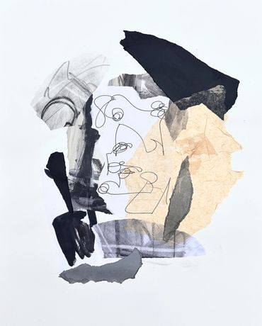 Self Portrait Mixed Media Collage on Paper 2025