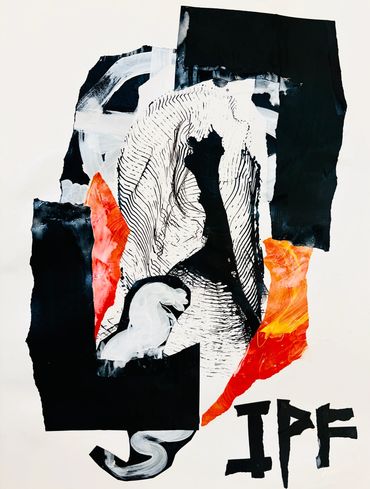 Memorial-For J.P. Finch-L7 24x18  Mixed Media Collage on Paper 2026