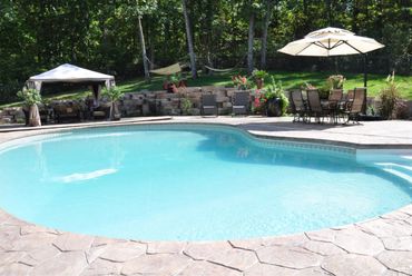 Completed vinyl liner pool install, plate 11