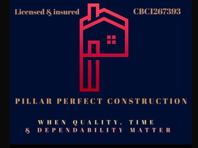 Logo for Pillar Perfect Construction emphasizing quality and dependability.