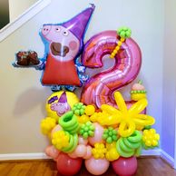 Peppa Pig Theme Balloon Arrangement