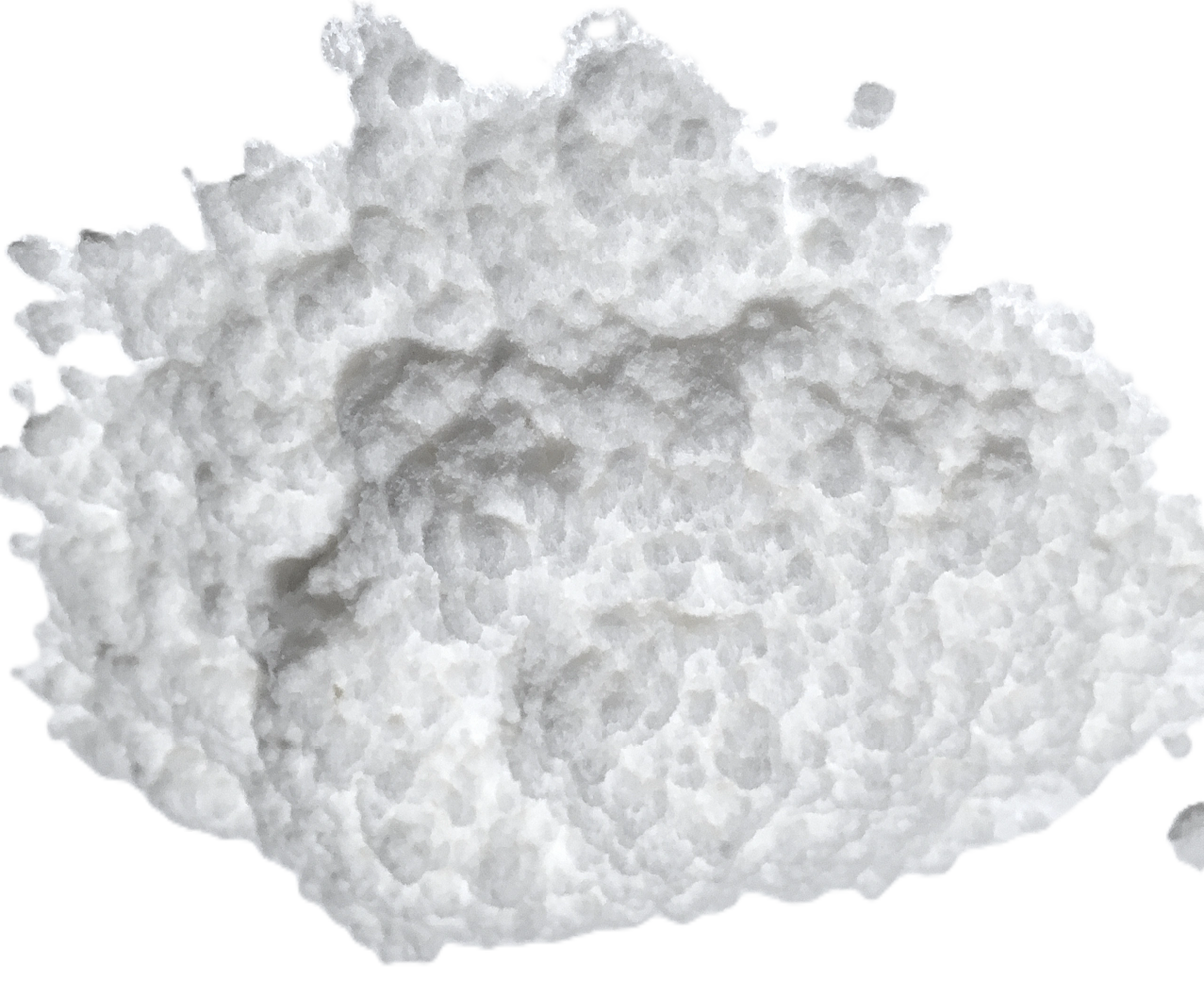 A pile of fine white powder on a transparent background.
