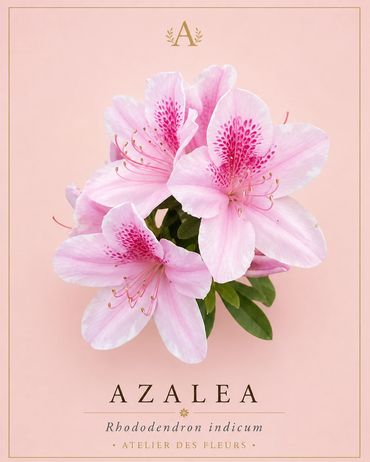 Close-up of pink Azalea flowers against a soft peach background.