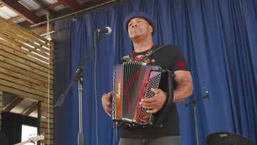 Sunpie and the Louisiana Sunspots playing at Louisiana Shrimp Festival 2024