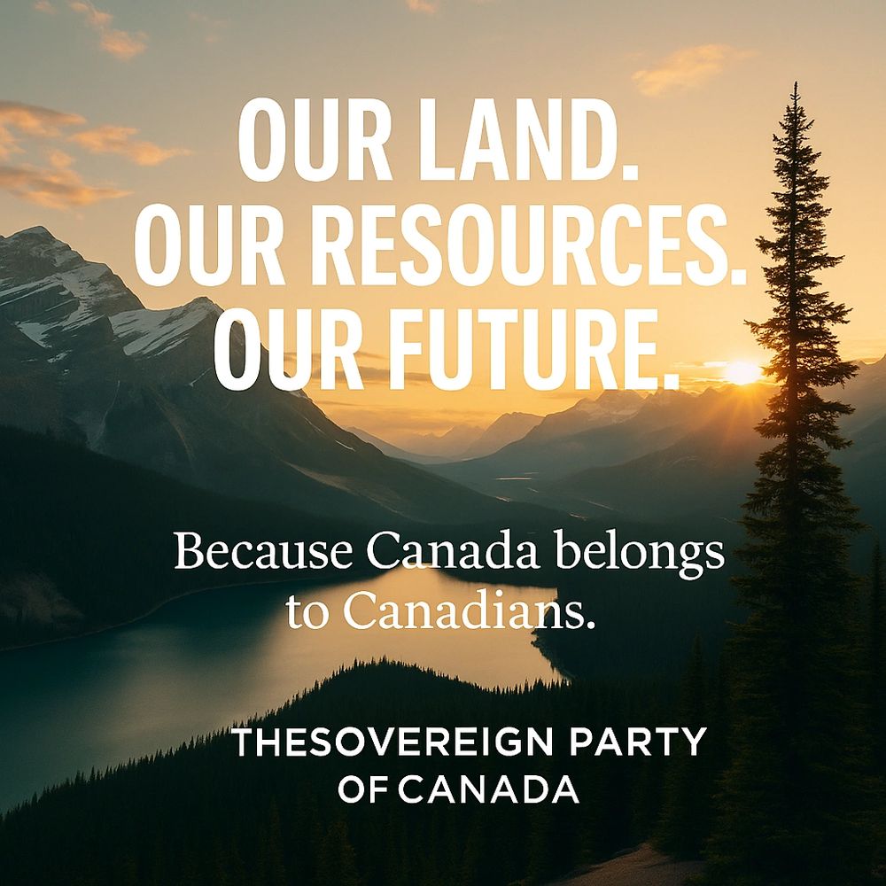 A Canadian landscape with a political message about land and resources.