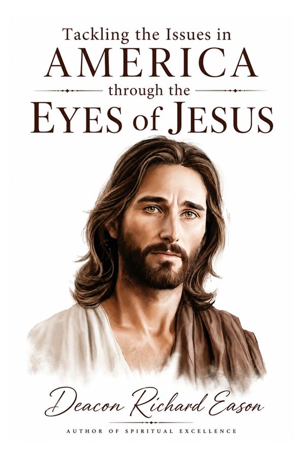 Book cover on addressing America's issues through Jesus' perspective.