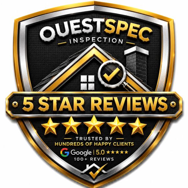 QuestSpec Inspection 5 Star Reviews badge with gold stars.