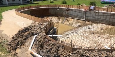 This is an old Vinyl Liner Pool that we turned into a Gunite Swimming Pool.