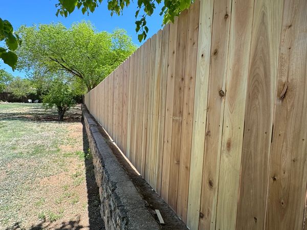 Cedar Pickets Fence installation in Santa Fe, New Mexico