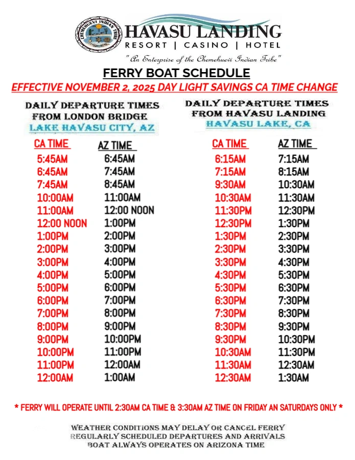 New Ferry Boat Schedule