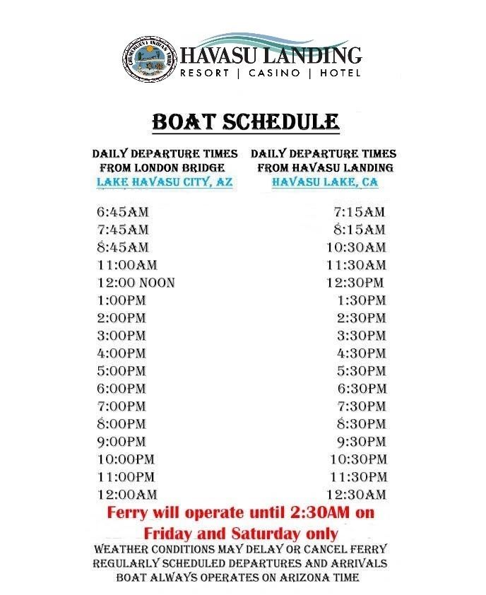 New Ferry Boat Schedule