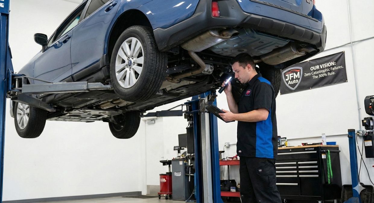 JFM AUTO Working on a 2017 Subaru Outback we specialize in Subarus in Utah County 