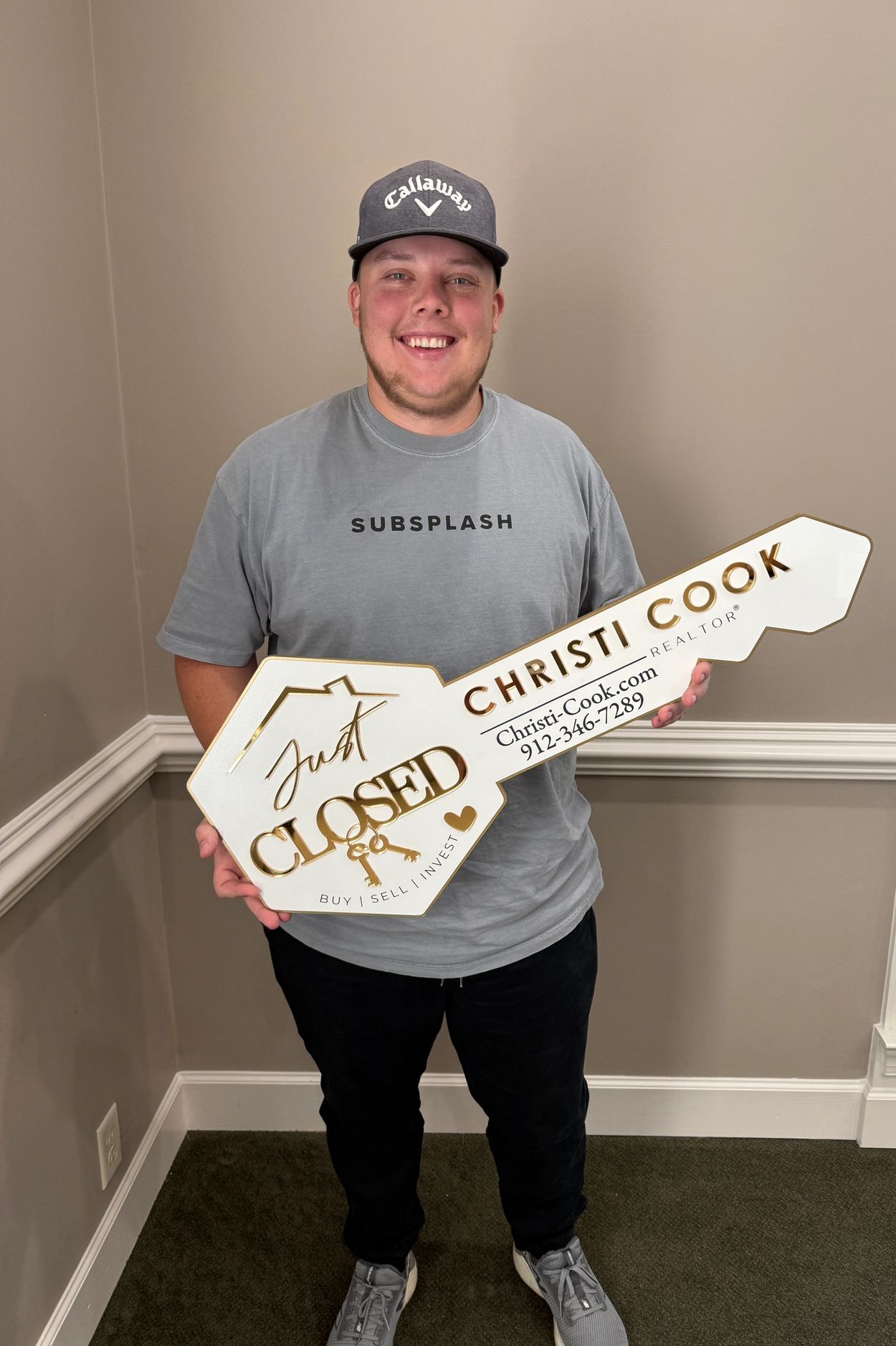 Seller holding key from closing today