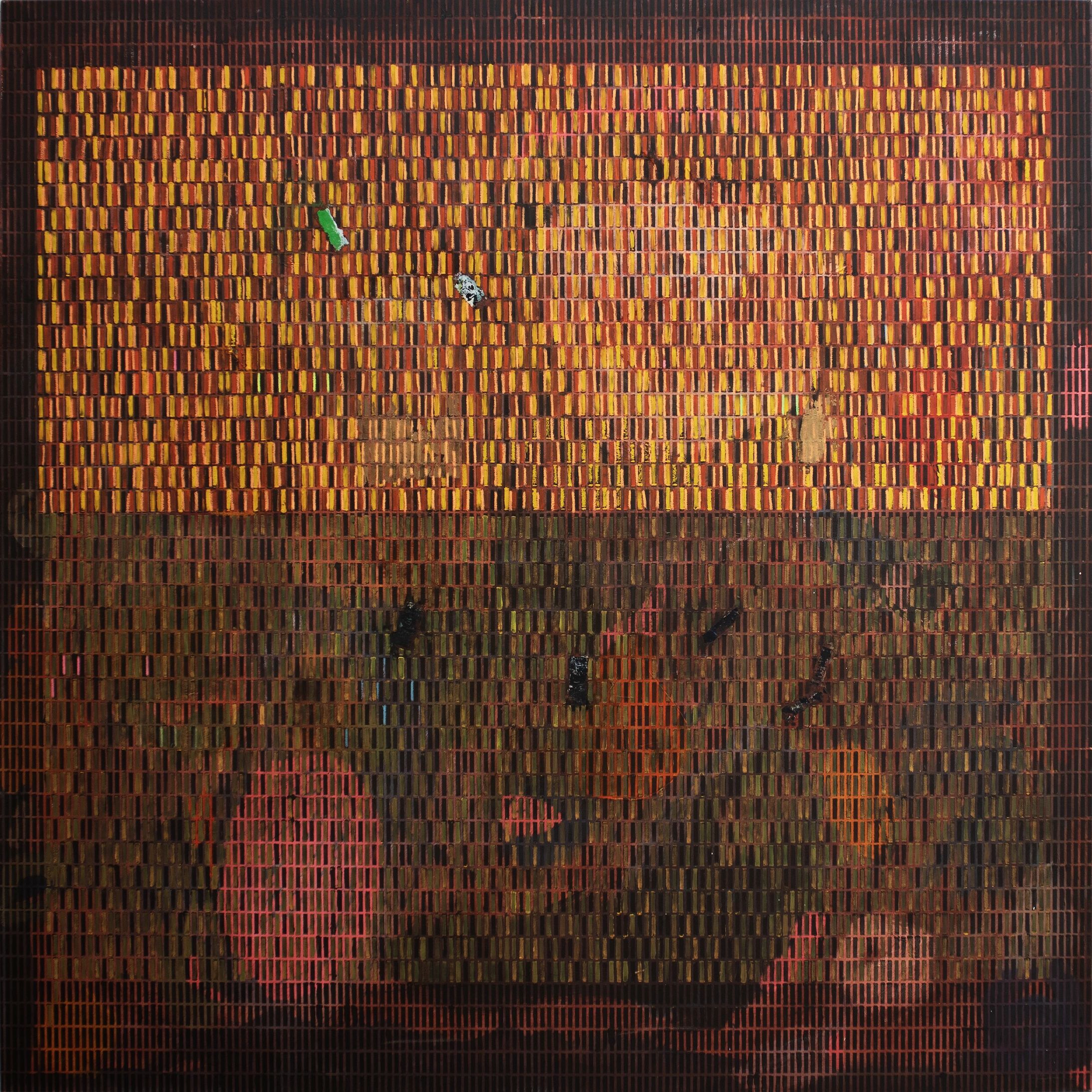 5 feet x 5 feet 
Oil, Ink and Chalk on Canvas
2025
