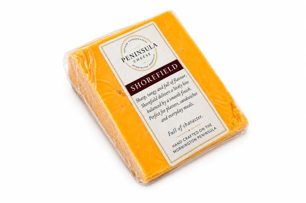 Block of Shorefield cheese from Peninsula Cheese.