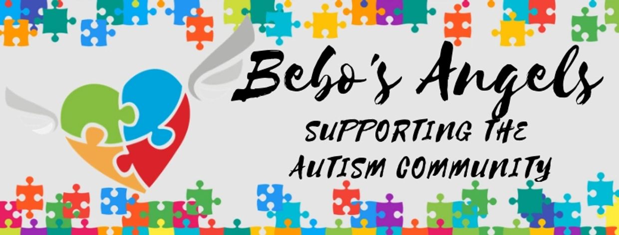Logo of Bebo's Angels supporting the autism community with colorful puzzle pieces.