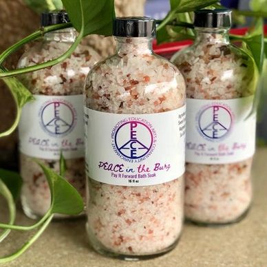 A group of bottles with bath salt