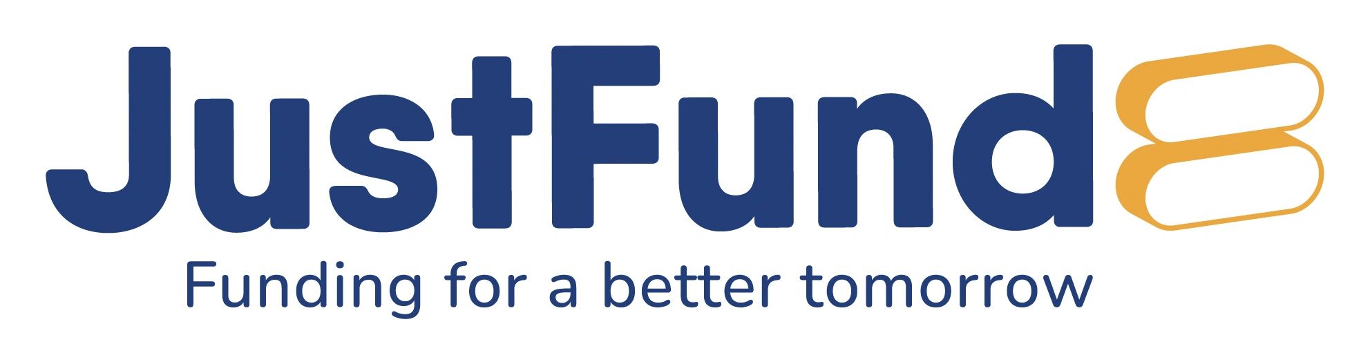 JustFund logo with the tagline 'Funding for a better tomorrow'.