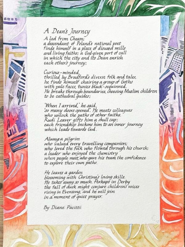 original hand written calligraphy by calligrapher Kate Downey Art