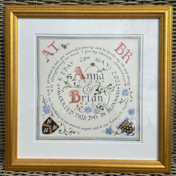original hand written calligraphy by calligrapher Kate Downey Art