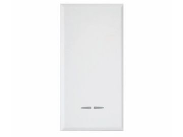 White rectangular switch panel with two small horizontal switches.