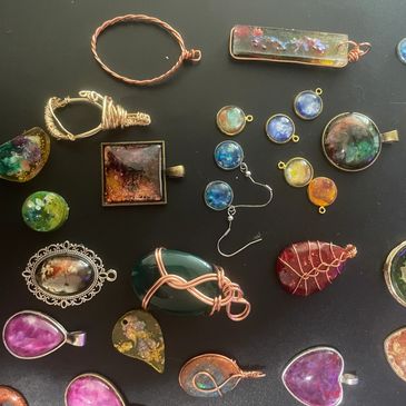 Each jewelry piece is a fusion of form and color, drawing the eye and sparking conversation. 