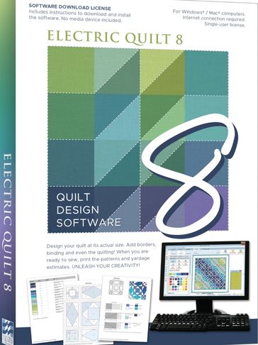 Electric Quilt 8 quilt design software box.